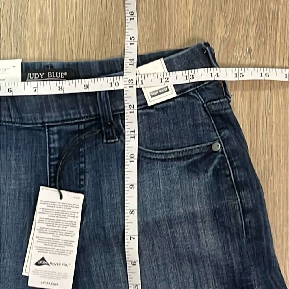 Judy Blue Shorts Jean Denim Fray Hem Pullon Elastic Waist High Waist Small - Picture 12 of 14